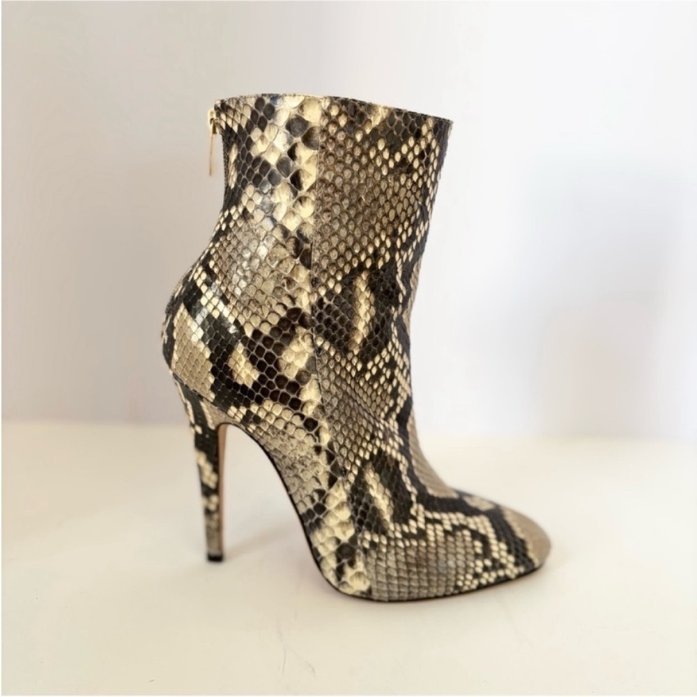 Jimmy Choo Ankle Boots Stiletto Python Snakeskin Archival Leather Black Size 40 - Picture 6 of 15